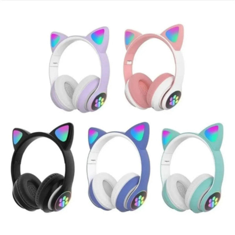 KittySound 5.0: Fone de Ouvido Bluetooth com Orelhas de Gato e Luz LED